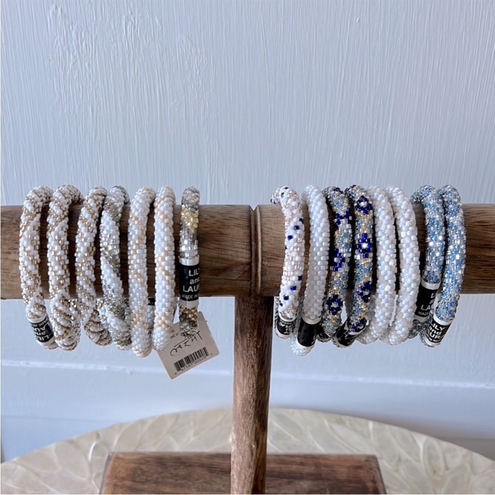 Lily & Laura Beaded Stretch Bracelets Set of Seven